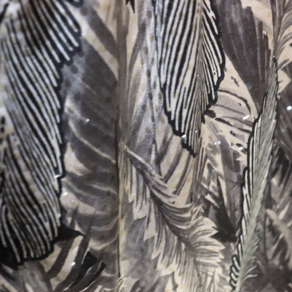 Alfani Large Black Tan Feather Pattern Shirt Sleeveless Size 2X - Picture 5 of 7
